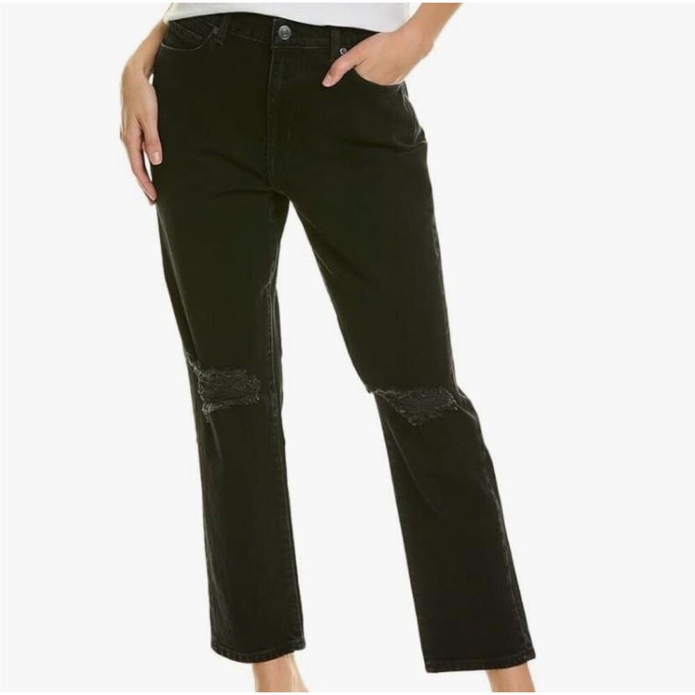 Current Elliott The Boyfriend Distressed Jeans Black 24